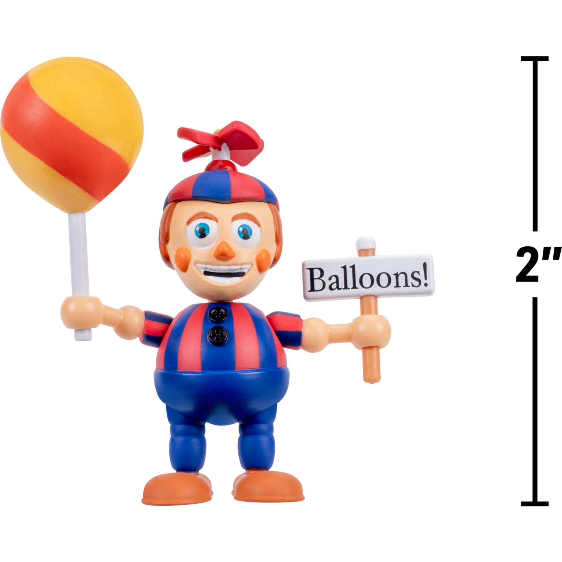 Jazwares Five Nights at Freddy’s Balloon Boy - 2.5-Inch Articulated Figure and Glow-in-The-Dark Eyes Plus 2-Inch Crying Child Figure