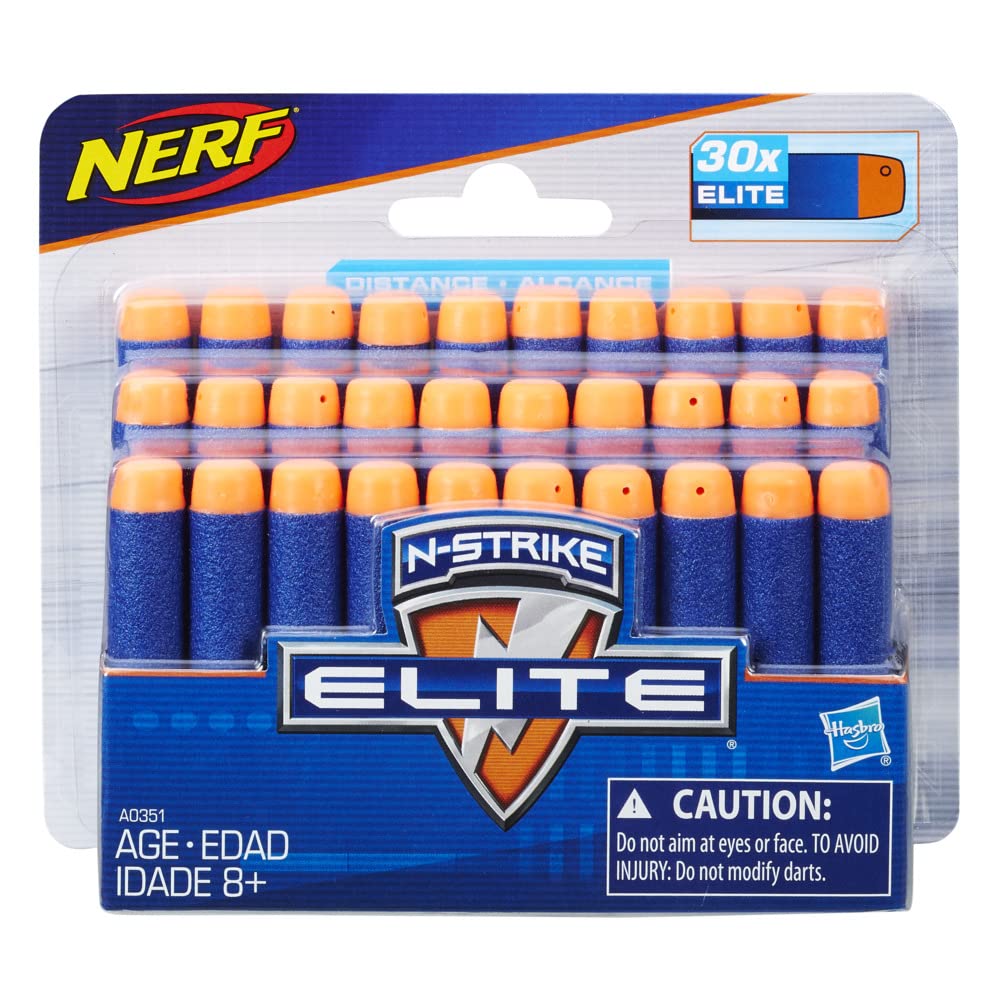 Nerf Darts 30 Pack Refill for Elite Blasters - Official N-Strike Elite Darts - for Kids, Teens, Adults, Blue