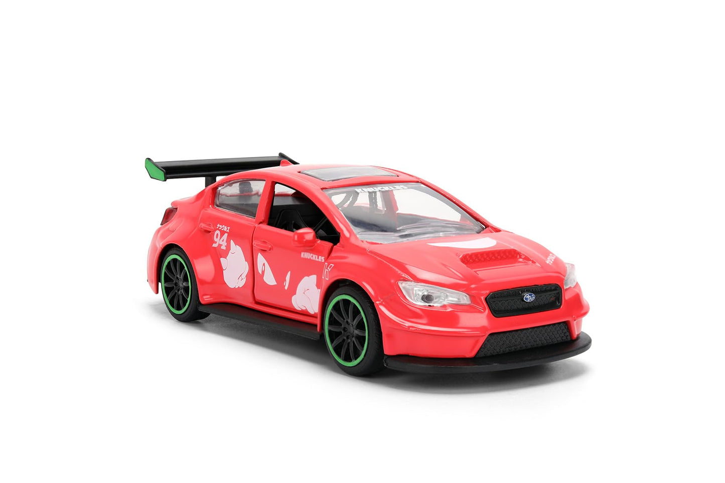 Jada 2016 Subaru WRX STI w/Knuckles Theme, Sonic The Hedgehog Toys 37024-1/32 Scale Diecast Model Car
