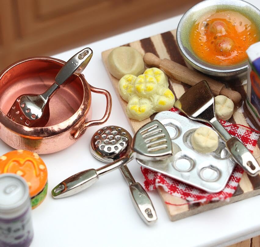 EatingBiting 1:12 Scale 1/12 mini Furniture minihouse Kitchen Utensil Four-Piece House Cooking Micro Scene Kitchen 4Pcs Set Kitchenware Miniature