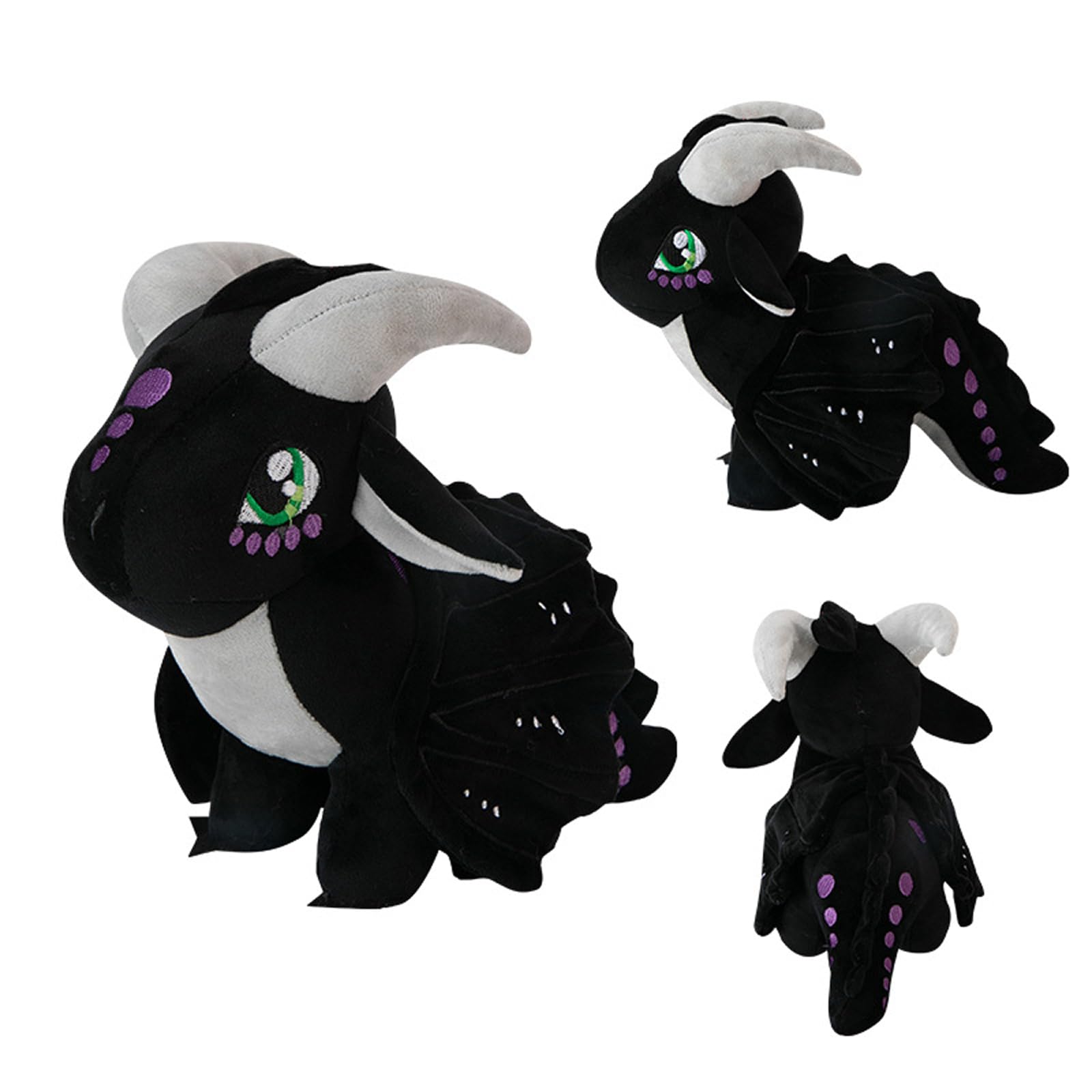 Soft Plush Wings Dragon Figures Stuffed Animals Toy Pillow Doll, Pterosaur Flying Black Dragon Plushie Toys Best Birthday Christmas Anniversary Fiesta