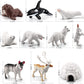 XIZHI 10 Mini Arctic Animals Figurines - Realistic PVC Bear, Seal, Reindeer, Wolf, Rabbit, Arctic Fox, Igloo Decor for Kids' Parties