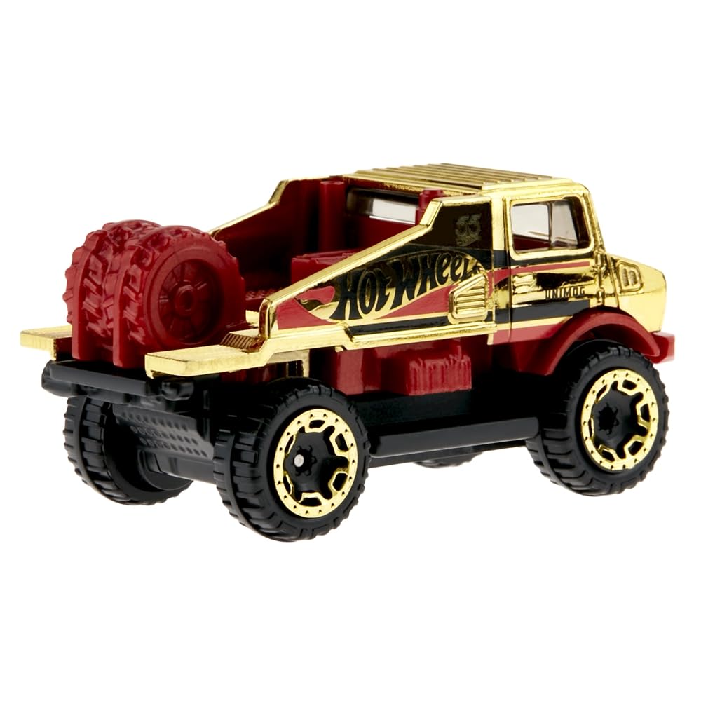 Hot Wheels Die-Cast Collectible Vehicle - 55th Anniversary Black and Gold Edition ~ Inspired by Mercedes-Benz Unimog U 1300 L Truck ~ 3/6