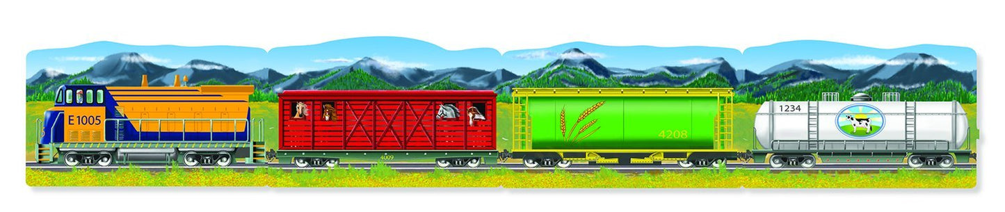 Melissa & Doug Trains 4-in-1 Jumbo Linking Jigsaw Floor Puzzle (96 pcs, 5 feet long)