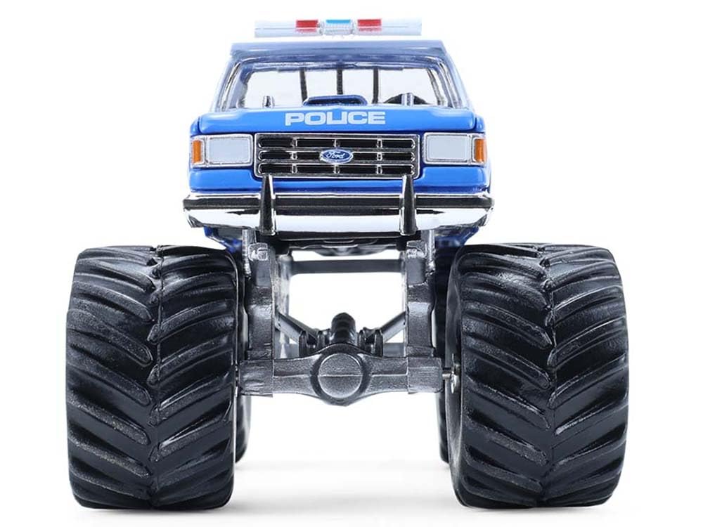 1990 F 350 Monster Truck NYPD (New York Police Department) Blue with White Top Kings of Crunch - Hot Pursuit Special Edition 1/64 Diecast Model Car by