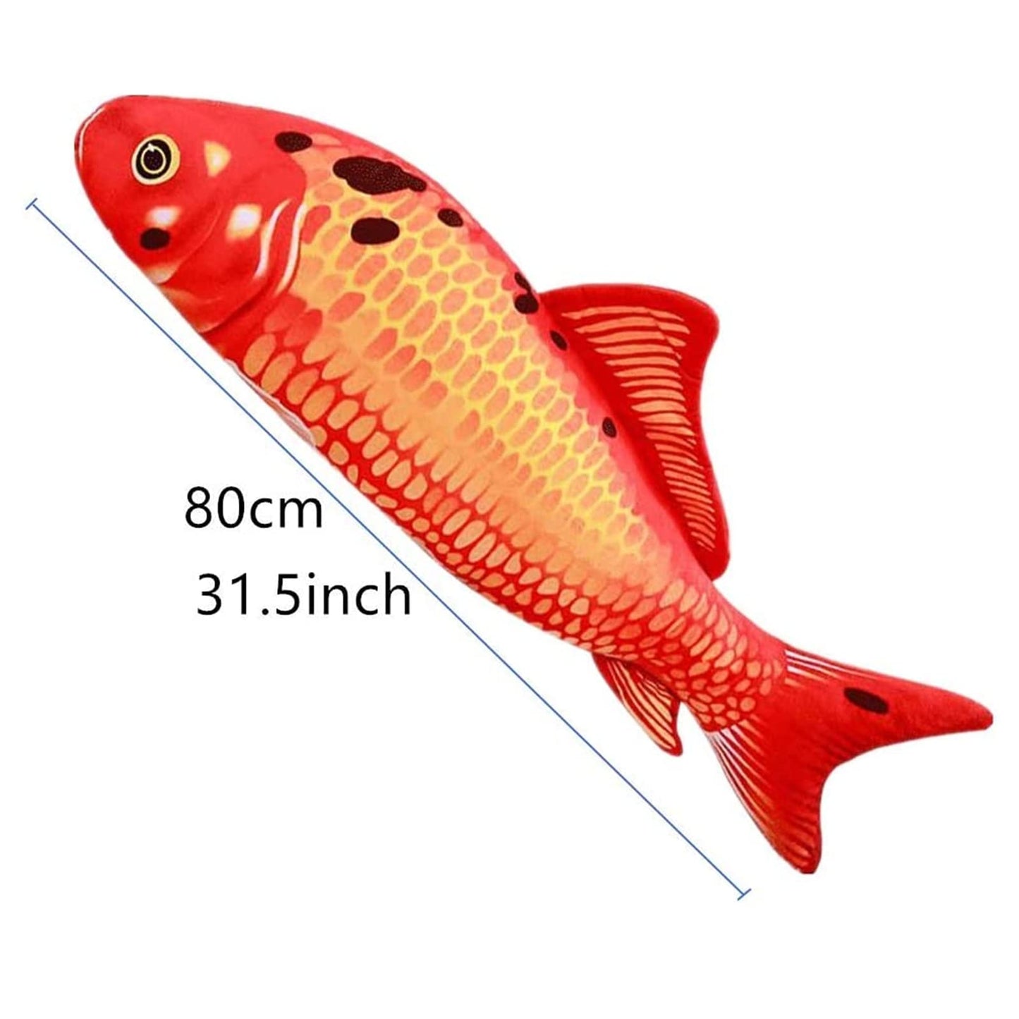 TONGMAN Giant Realistic Fish Plush Pillow - Soft Stuffed Animal Toy, Large Cushion for Home Decor, Unique Gift for Kids & Adults(31.5 inches / 80 cm)