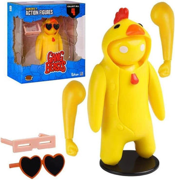 Gang Beasts Yellow Chicken Costume Video Game Fighter Character Figure