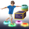Special Supplies Liquid Gel LED Stepping Stones for Kids - Light-Up Circle Balance Blocks - Promote Coordination, Balance, Strength for Children