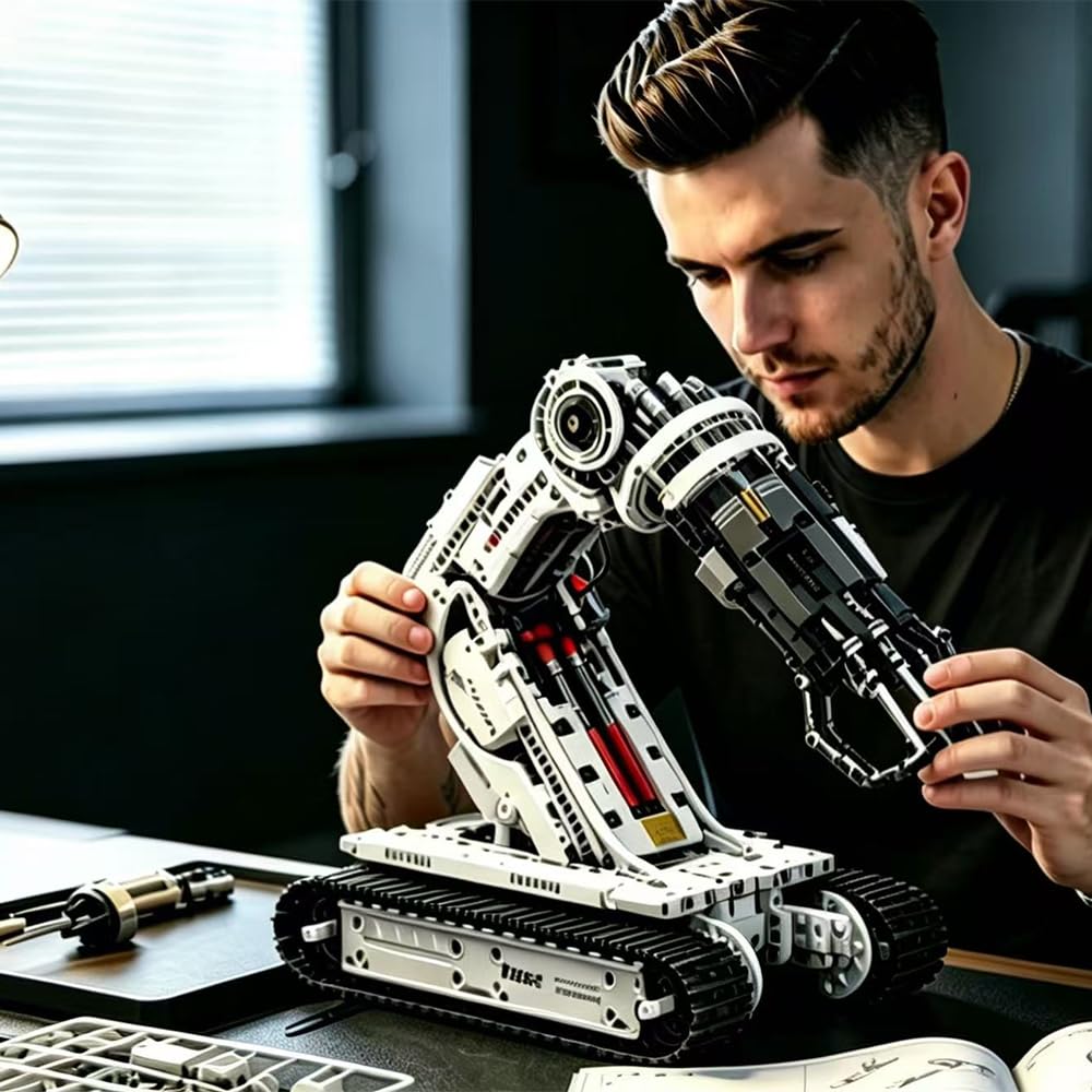 MOQIDI Remote Control Technic Robotic Arm Building Set,Coding for Boys 8-12
