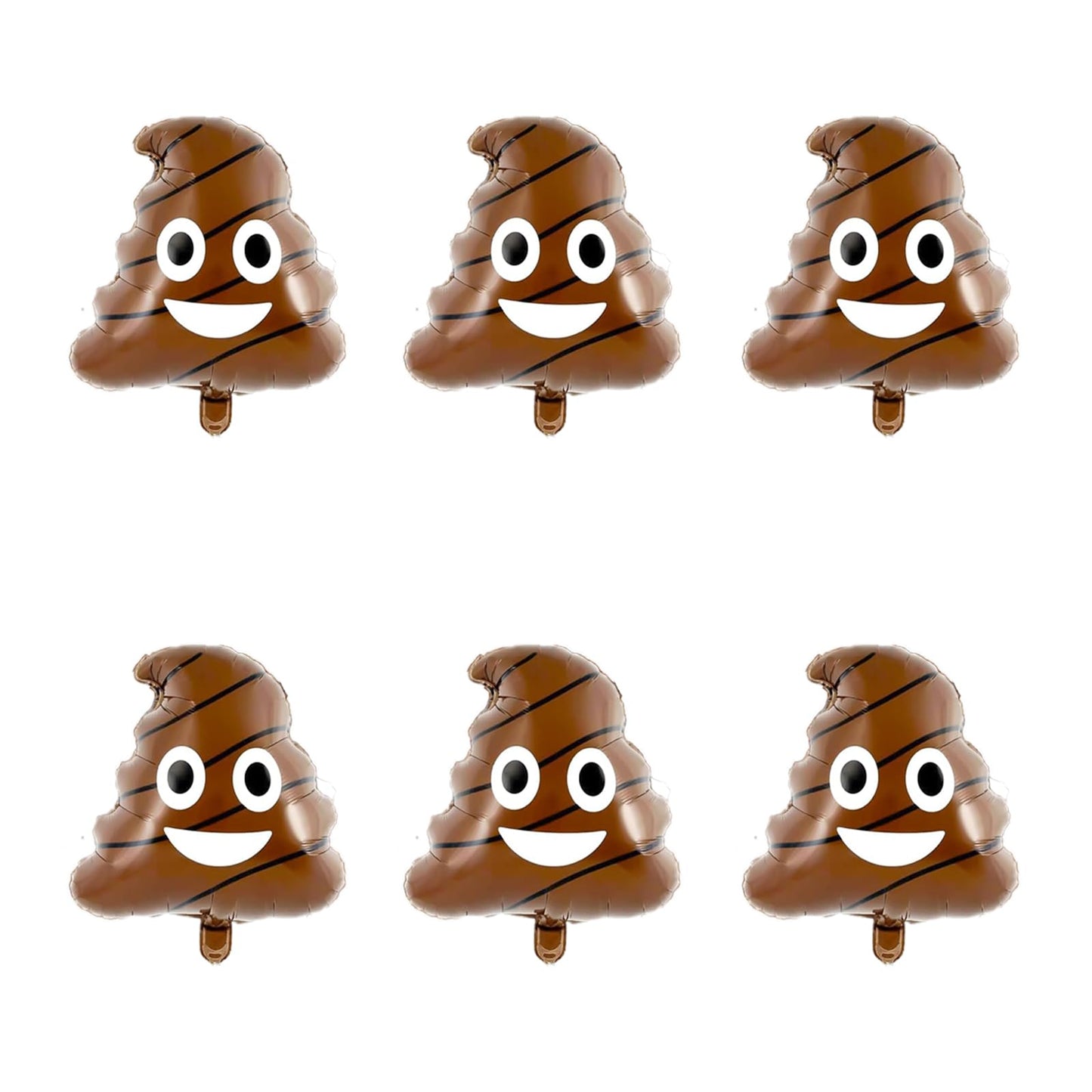 6Pcs Big Poop Balloon?Party Funny Aluminum Poo Foil Balloon?Suitable for Various Party Decorations