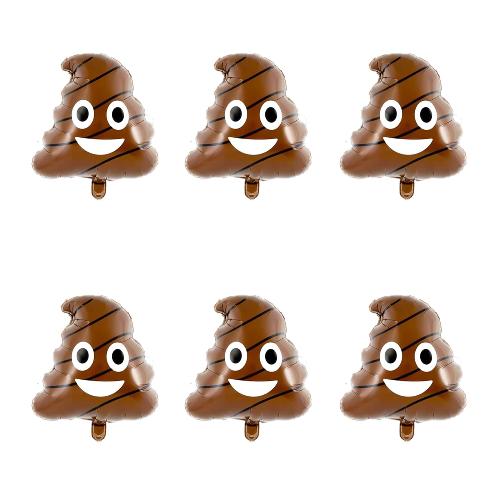 6Pcs Big Poop Balloon?Party Funny Aluminum Poo Foil Balloon?Suitable for Various Party Decorations