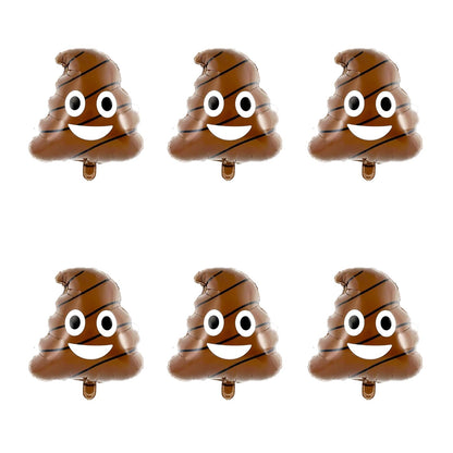 6Pcs Big Poop Balloon?Party Funny Aluminum Poo Foil Balloon?Suitable for Various Party Decorations