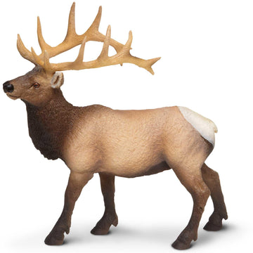 Safari Ltd. Elk Bull Figurine - Detailed 4.75" Plastic Model Figure - Fun Educational Play Toy for Boys, Girls & Kids Ages 3+