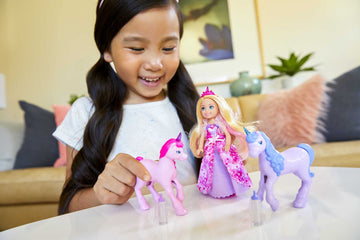 Barbie Dreamtopia Set with Chelsea Princess Doll in Heart Dress, 2 Baby Unicorns and Accessories, for 3 to 7 Year Olds