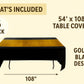 Oojami Black and Gold Plastic Tablecloths Disposable, 6 Pack - 54 x 108 in Waterproof Rectangle Table Covers for 8 Foot Tables, Manteles de Mesa de