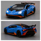 WAKAKAC Model Car 1/24 Scale Compatible for Lambo STO Die-cast Toy Vehicle Pull Back with Light and Sound Toy Car Door Can be Open (Blue)