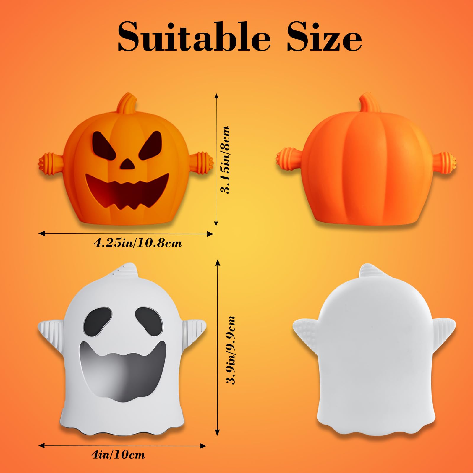 2 Pack Halloween Baby Teething Toy Halloween teethers for Baby, Cute Cartoon Baby Teether for Babies Wrist Hand Silicone Soft Soothe Teethers Baby