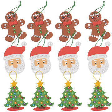 Bead Decorated Christmas Ornament Craft Kit - Makes 12 - Crafts for Kids and Fun Home Activities