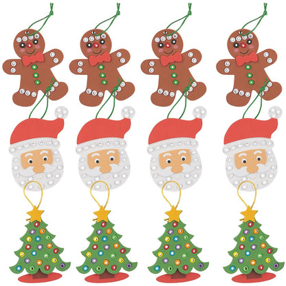 Bead Decorated Christmas Ornament Craft Kit - Makes 12 - Crafts for Kids and Fun Home Activities