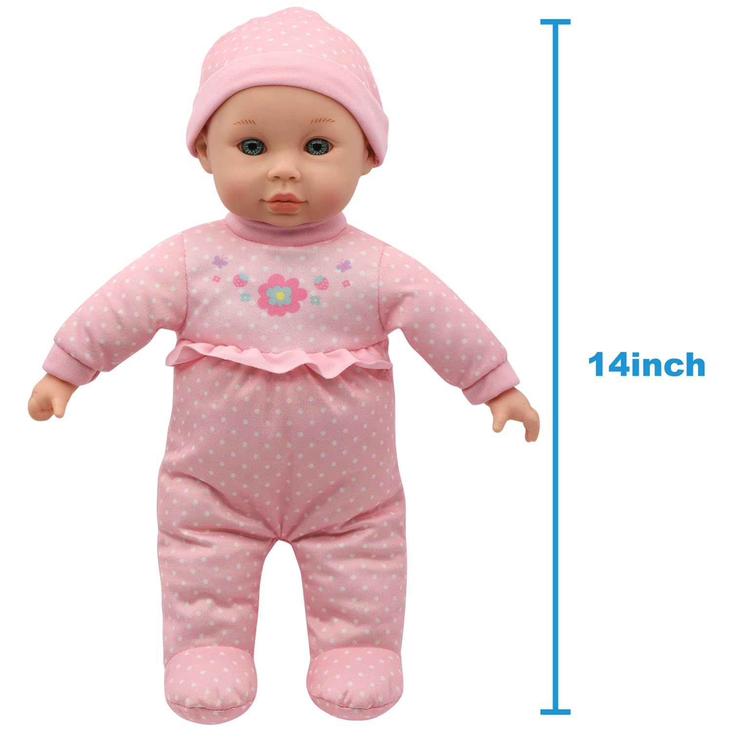 New Adventures Cuddle Kids 14" Lovable Talking Triplets Dolls - Each Doll Says 12 Phrases, Includes Large Blanket & 3 Bottles, Kids Pretend Play Ages