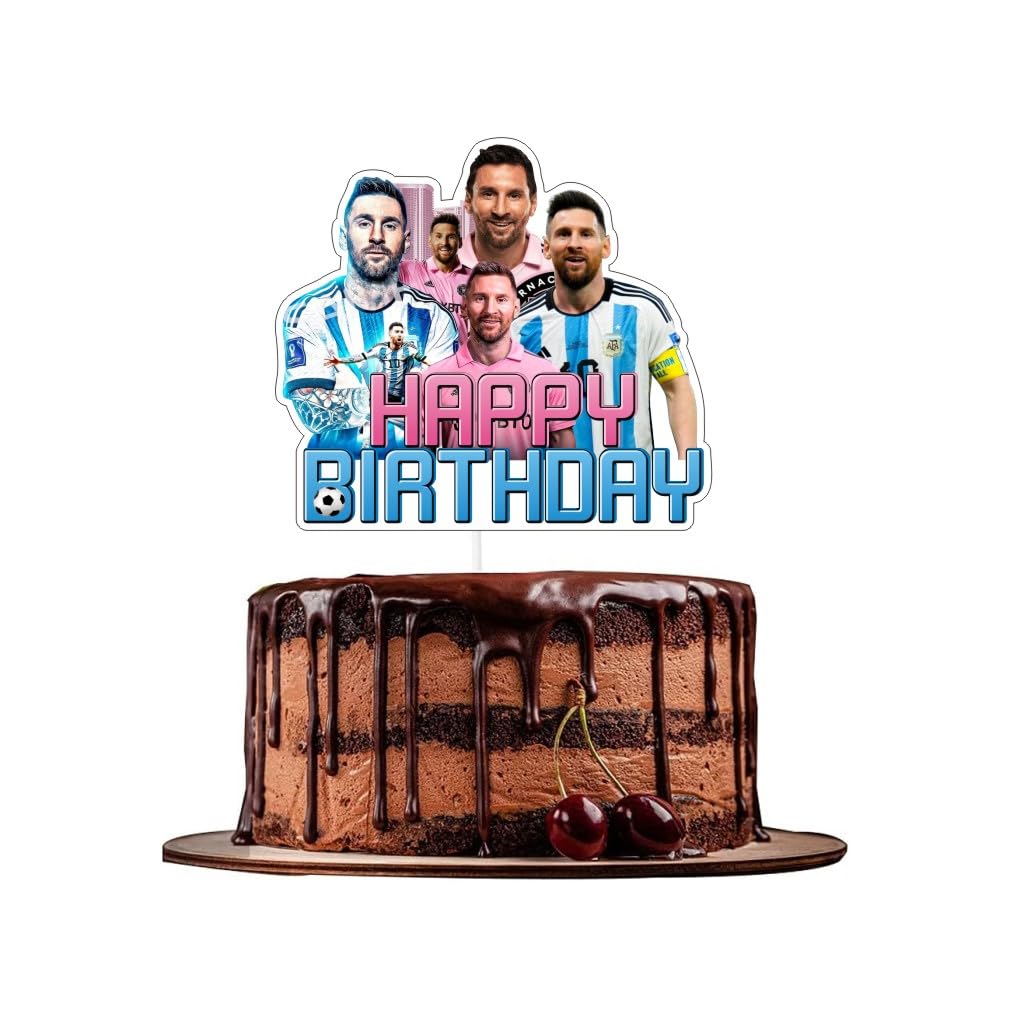 25pcs Soccer Cake Decorations with 1pcs Cake Topper, 24pcs Cupcake Toppers for Football Birthday Party Supplies