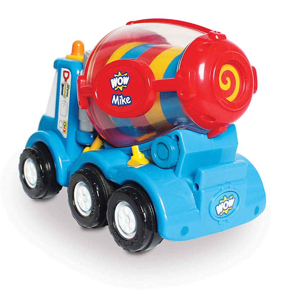 Wow Toys Mix ‘n’ Fix Mike - Construction Cement Mixer Truck with Driver Figure | Friction Powered, No Batteries, Safe Toddler Toy Ages 1-5