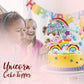 MOVINPE Unicorn Cake Topper, 2 Magic Unicorns Sculpture, 1 Rainbow, 1 Happy Birthday Banner, 2 Cloud, 4 Balloon, 12 Stars, 1 Moon, Cake Decoration