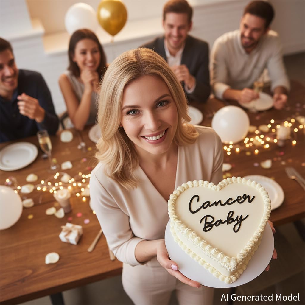Cancer Cake Topper - Zodiac Birthday Decoration for Cancer Season, Horoscope Party Supplies for Baby or Adult Birthday (Cancer Baby black)