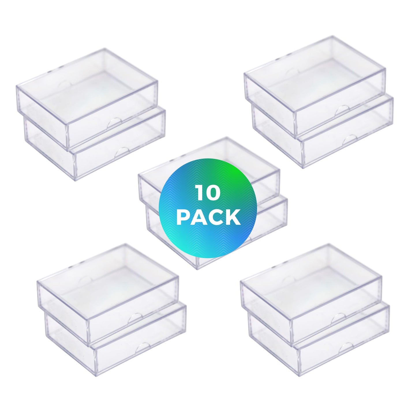Gary Plastic Packaging 10-Pack Clear Acrylic Card Storage Boxes with Lids - Holds 52 Playing Cards or 50 Standard Trading Cards Each, Stackable