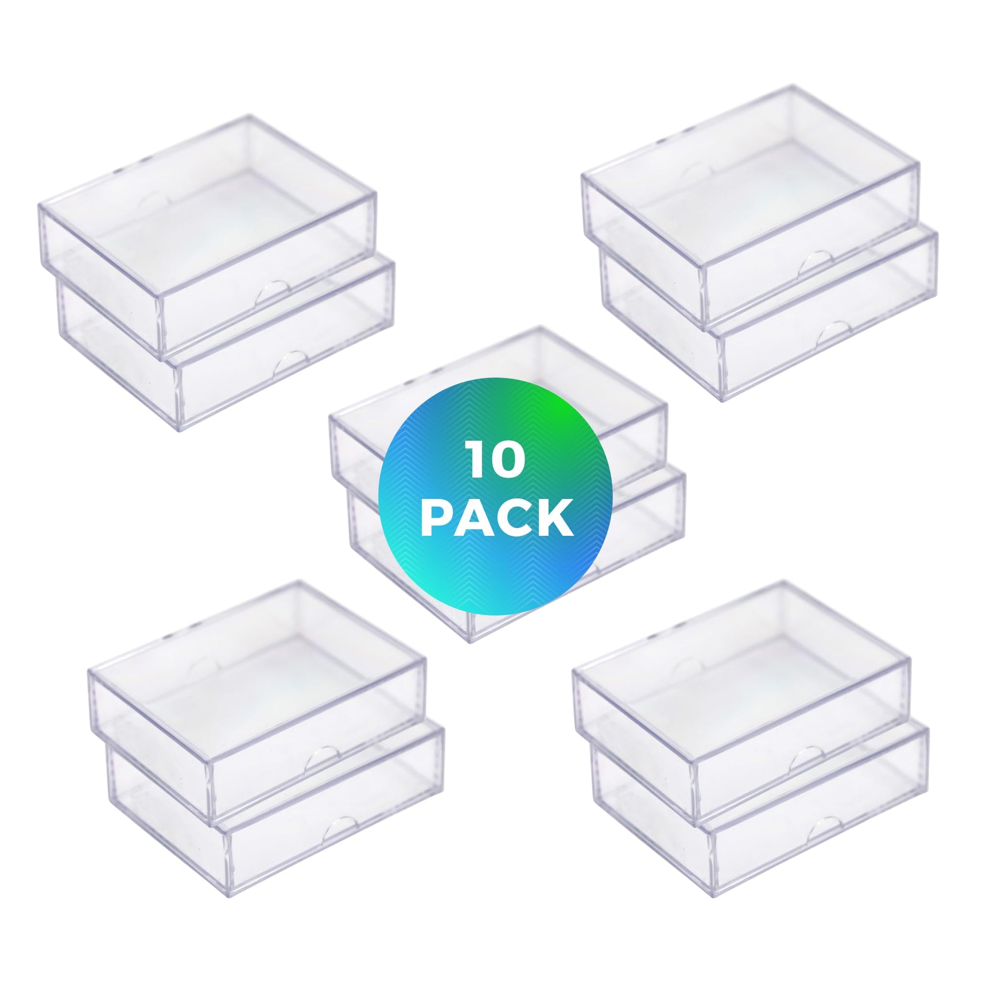 Gary Plastic Packaging 10-Pack Clear Acrylic Card Storage Boxes with Lids - Holds 52 Playing Cards or 50 Standard Trading Cards Each, Stackable