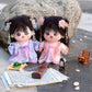 niannyyhouse 20cm Plush Doll Antique Hanfu Suit Shawl Dress Hairpin 8in Doll Dress Up (Blue+Purple)