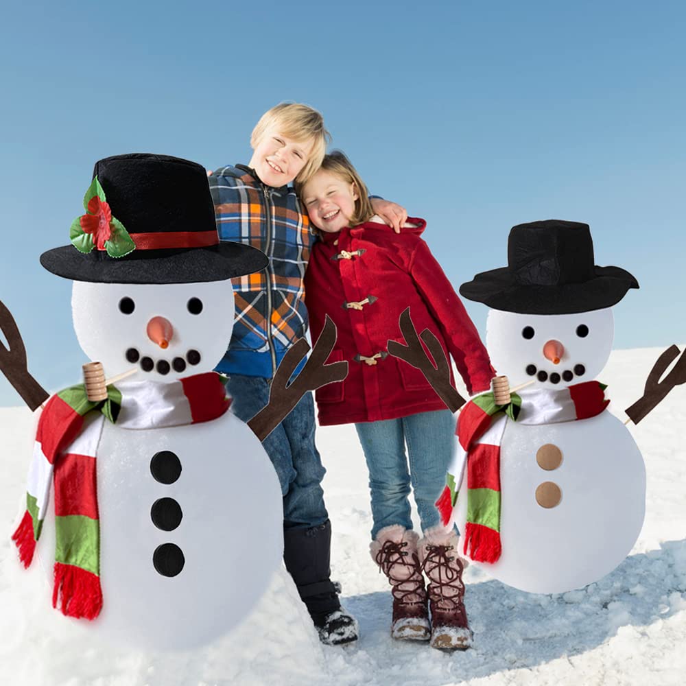 Snowman Kit, 2Pack Christmas Snowman Decorating Making Kit Outdoor Fun Christmas Winter Holiday Party Decoration Gift, Xmas Holiday Winter Party snow