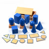 Gudong Baby Toy Montessori Geometric Solids with Stands Bases and Box Early Childhood Education Kids Toys Geometric Shape Cognitive Matching