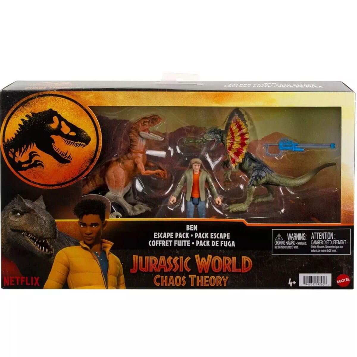 Jurassic World: Chaos Theory Ben Action Figure & 2 Dinosaurs Toy Pack