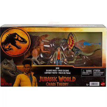 Jurassic World: Chaos Theory Ben Action Figure & 2 Dinosaurs Toy Pack