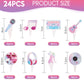 24 Pcs Music Birthday Decorations Popular Music Party Cupcake Toppers Super Star Music Lover Cake Decorations?Singer Themed,Girls Birthday,Fans