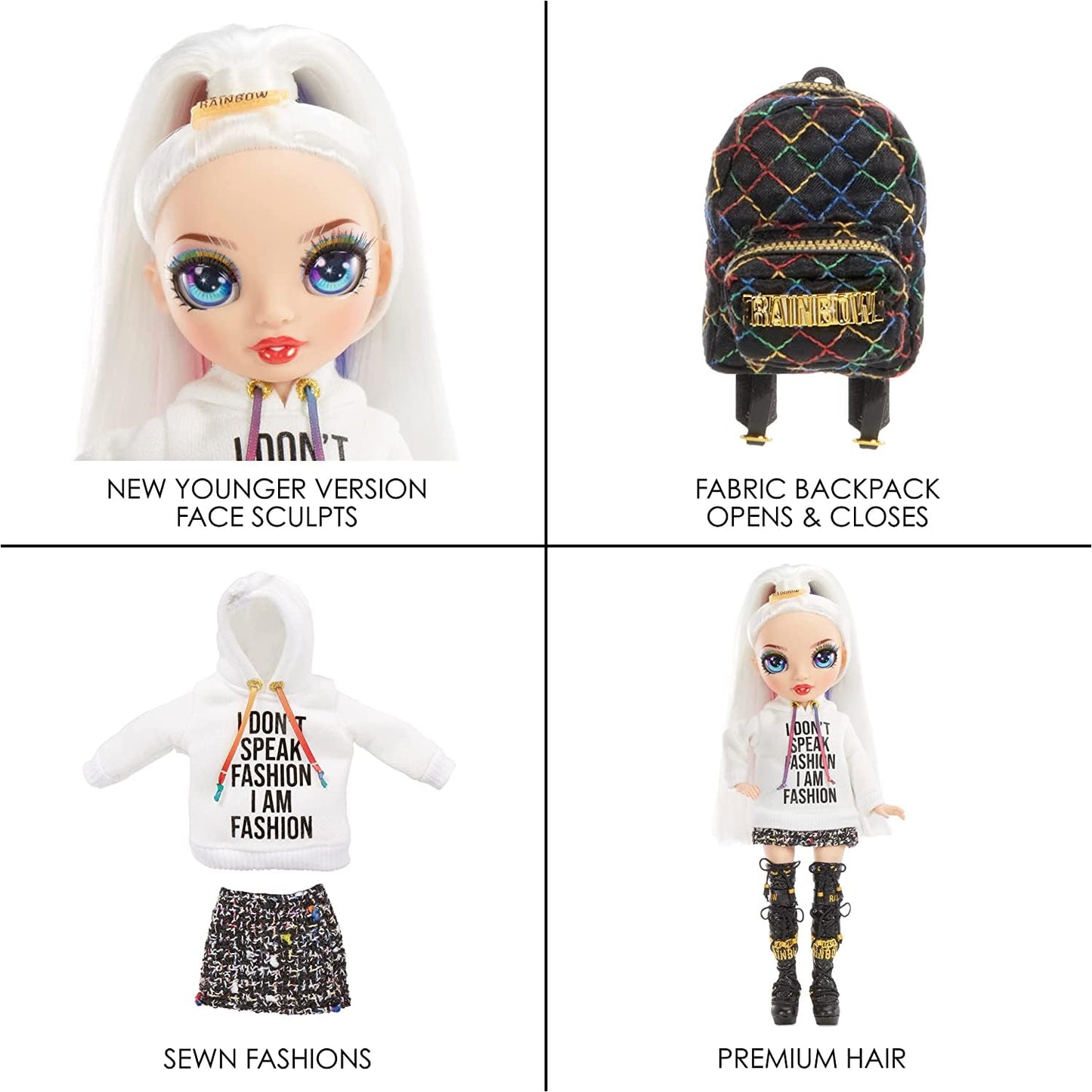 Rainbow High Jr High Series 2 Amaya Raine- 9" Rainbow Posable Fashion Doll with Designer Accessories and Open/Close Backpack. Great Toy Gift for Kids
