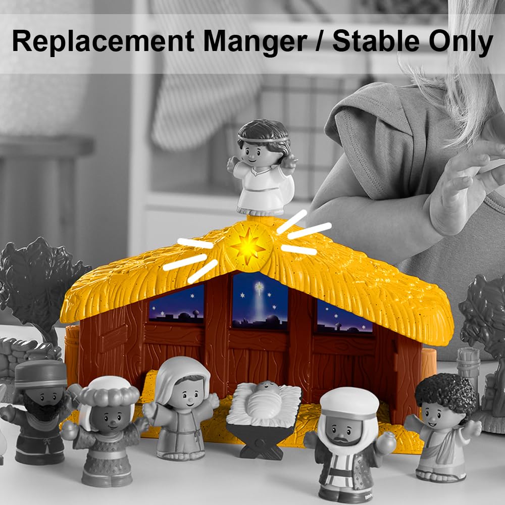Replacement Part for Fisher-Price Little People Nativity Set - HMX70 ~ Manger/Stable ~ Plays Music When Pressed and Star Lights Up ~ Works Well