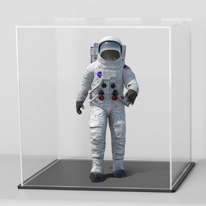 HEMYLU Acrylic Box with Matte Black Base, 5 inch Cube Clear Acrylic Display Case, Dust-Proof Display Case for Collectibles, Toys (5x5x5 inch)