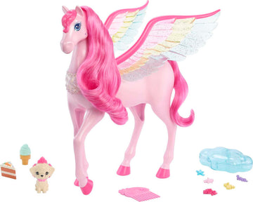 Barbie Mattel Fairytale A Touch of Magic Pink Pegasus with Puppy