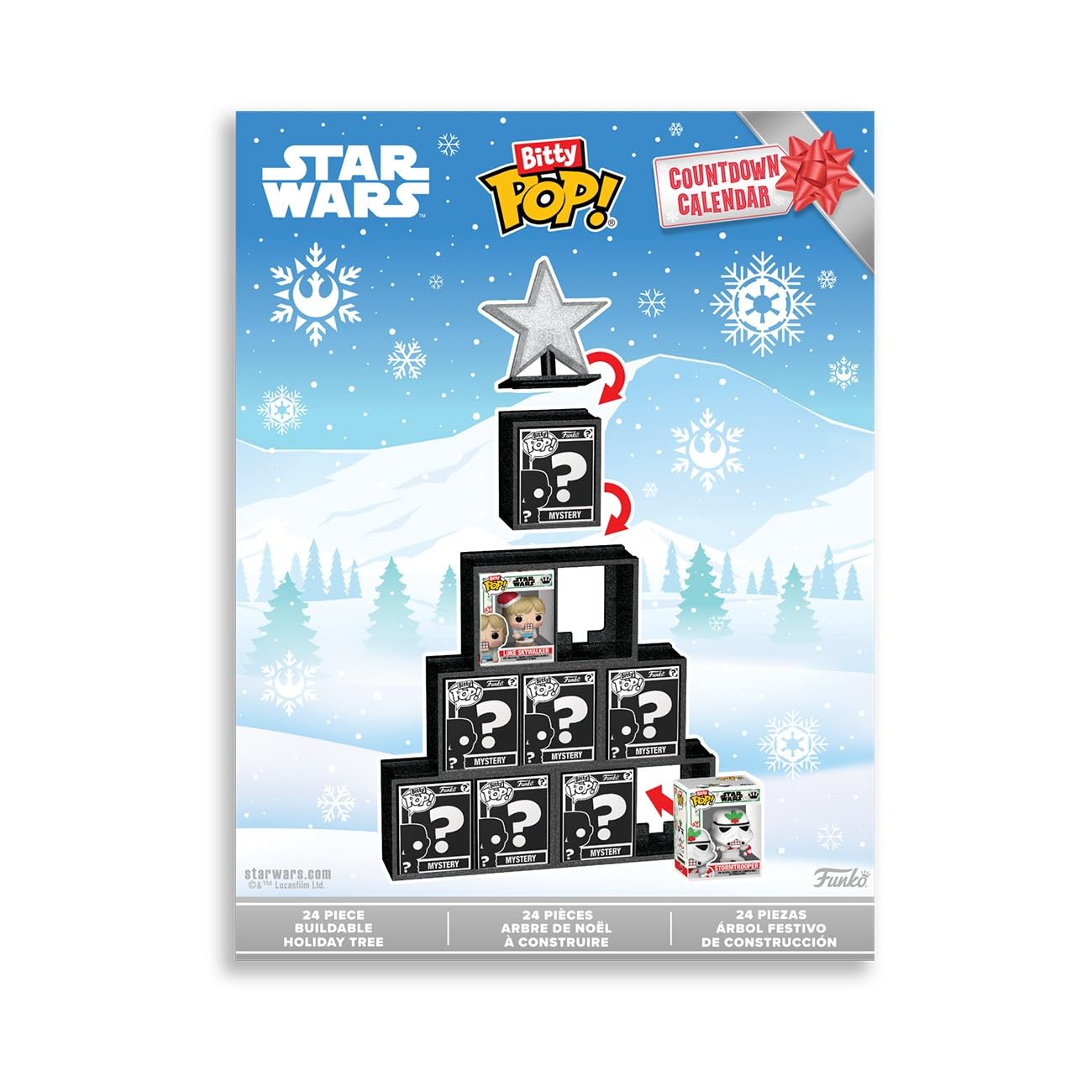 Funko Pop! Bitty Countdown Calendar: Star Wars - 24 Days of Surprises - Collectible Vinyl Mini Figures - Mystery Box - Gift Idea - Holiday Present for