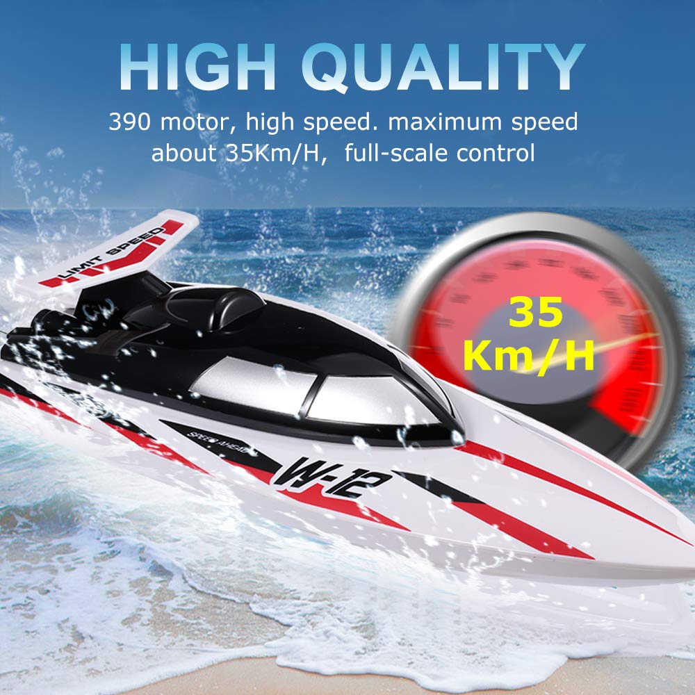 GoolRC WLtoys WL912-A RC Boat, 35KM/H High Speed RC Racing Boats for Adults, 2.4GHz Remote Control Boat with Self-Righting for Pools or Lakes