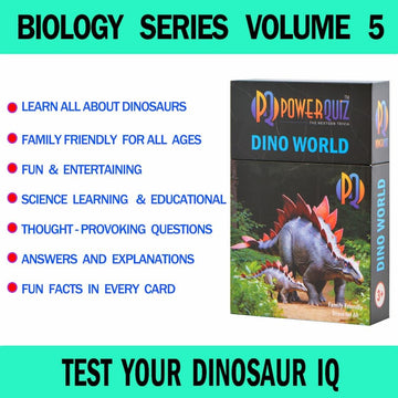 POWERQUIZ Dino World Biology Trivia Game for Kids & Adults