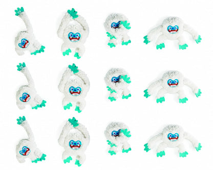 Fun Express Long Arm Plush Big Foot Yetis Set of 12 - Christmas Stuffed Animals Bulk Pack with Hanging Design | Winter Holiday Figurines for Tree