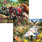 Bits and Pieces 4 Jigsaw Puzzle Set 300 Piece Puzzles for Adults, 4-in-1 Country Animals Set Set 300 Large Pieces 16" x 20" Jigsaw Puzzles - Picnic