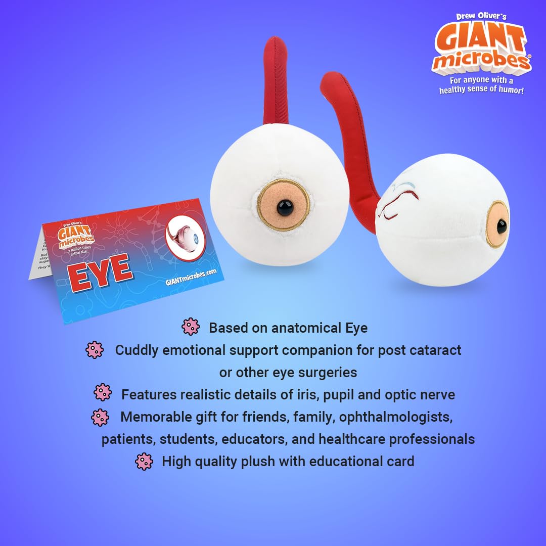 GIANT MICROBES Eye Plush, Ophthalmologist Gift, Ophthalmic Technician Gift, Optometry Gifts, Eye Health, Stuffed Eyeball Plush, Surgical Tech Gifts