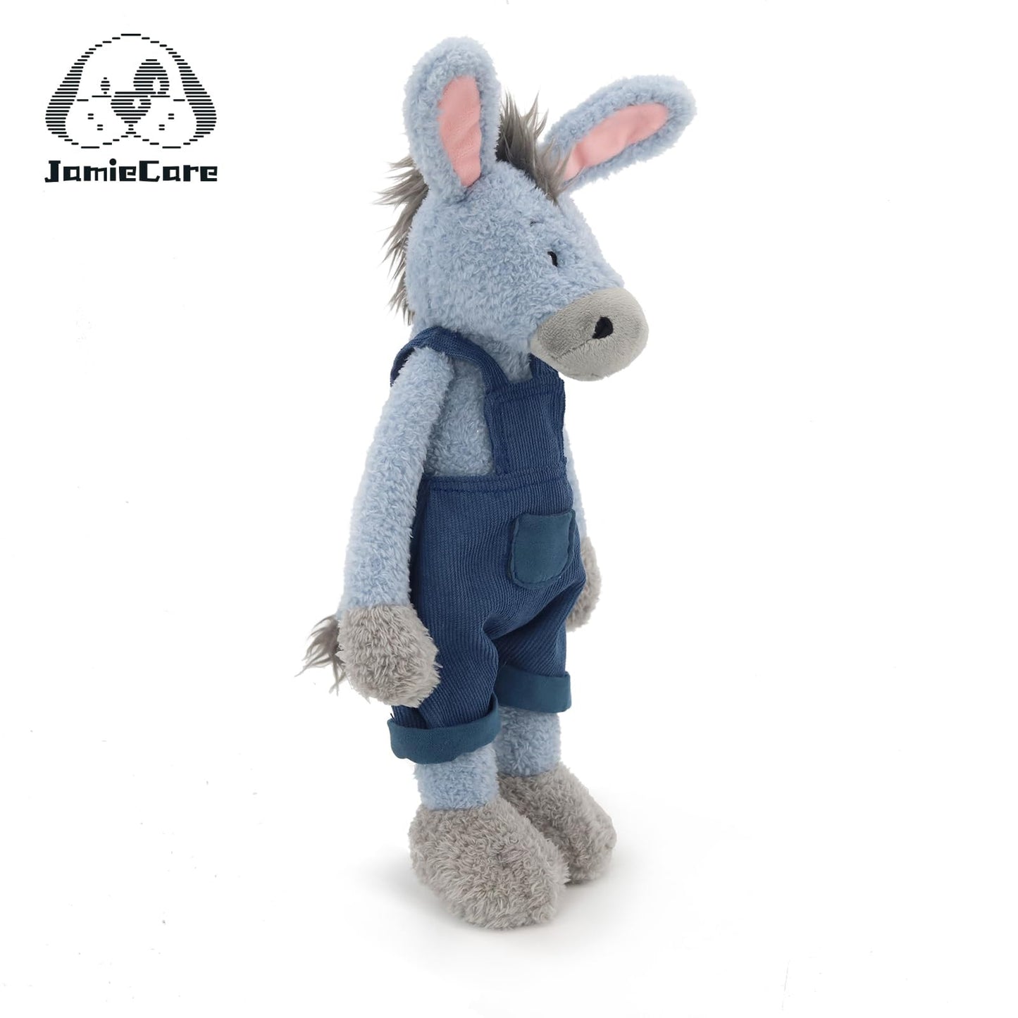 JamieCare 14" Dressing Donkey Stuffed Animal Plush Toy for Girls Boys and Kids, Soft Cuddly Friends Home Decor (Blue) Machine Washable Dolls