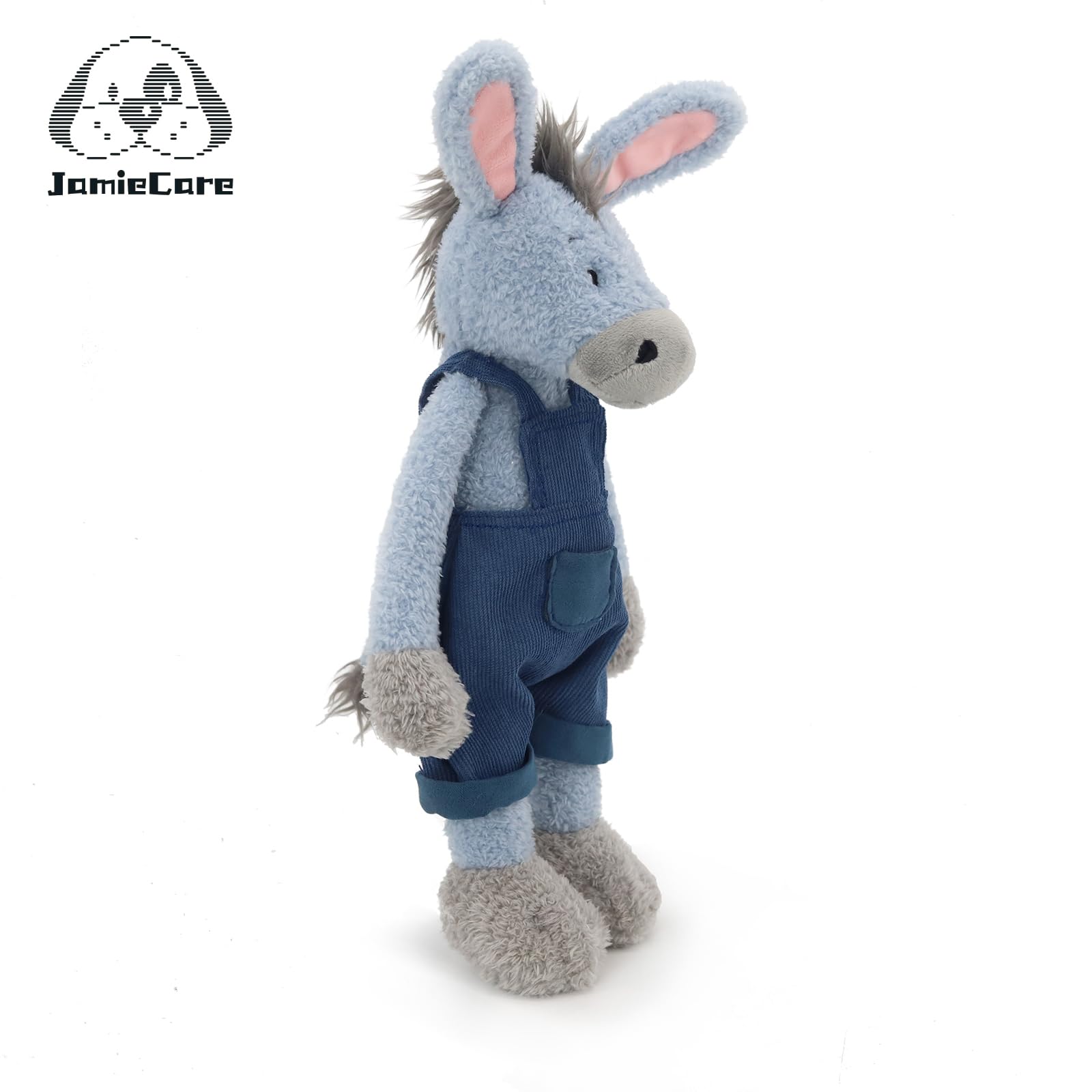 JamieCare 14" Dressing Donkey Stuffed Animal Plush Toy for Girls Boys and Kids, Soft Cuddly Friends Home Decor (Blue) Machine Washable Dolls