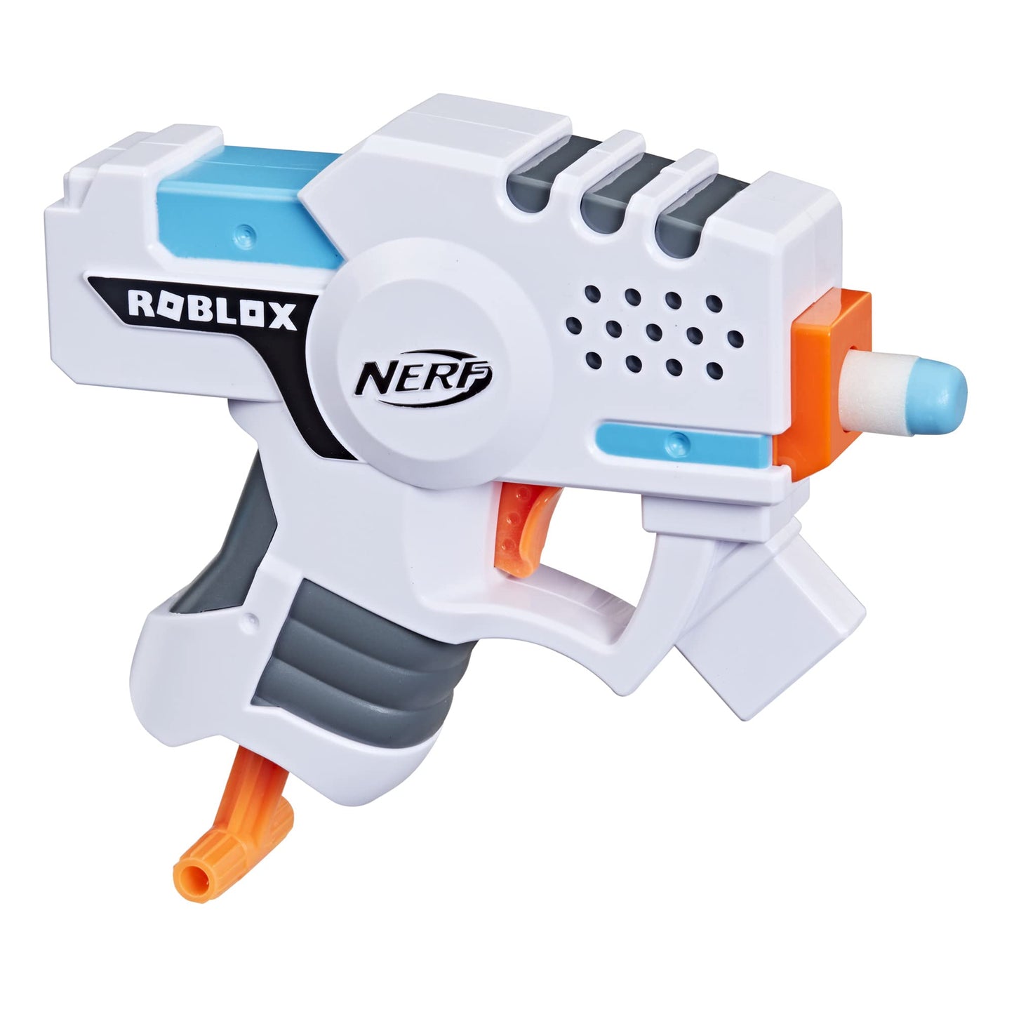 Nerf Roblox Strucid: Boom Strike Dart Blaster, Pull-Down Priming Handle, 2 Elite Darts, Code to Unlock in-Game Virtual Item, White