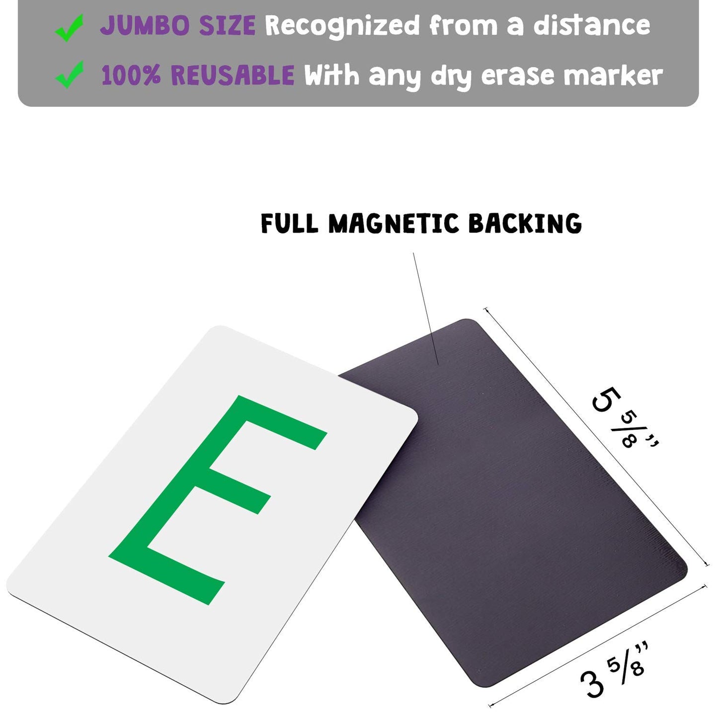 Attractivia Magnetic Big Alphabet ABC Flash Cards - 26 Sturdy Uppercase Large Letters - for Classroom Teachers, Homeschool, ESL, Toddlers 2-4 Years